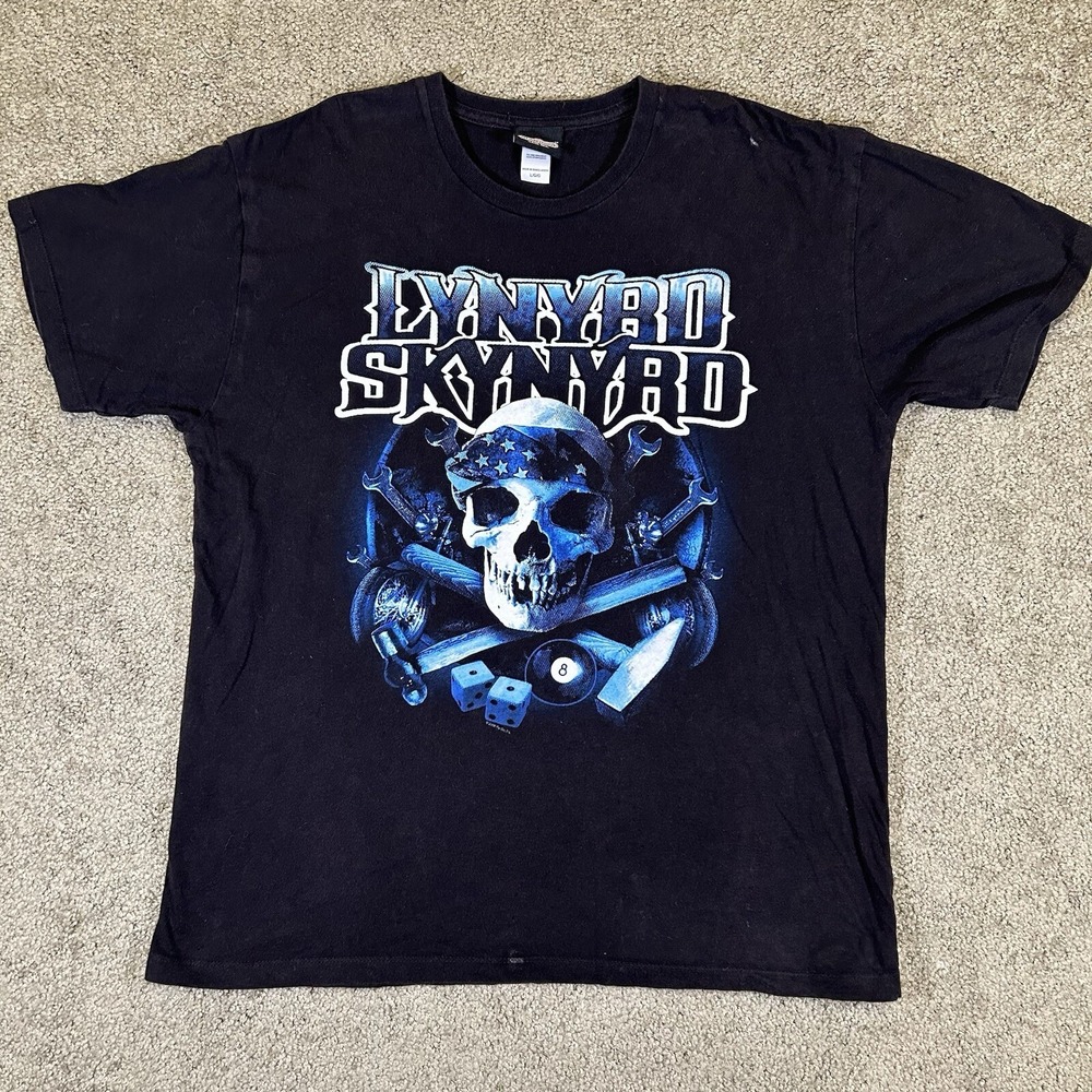 Vintage Lynyrd Skynyrd Band T-Shirt Size Large Winterland Skull & Dice Graphic